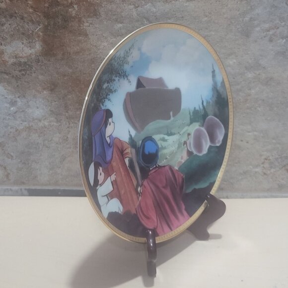Enesco Precious Moments Noah And The Ark Decorative Plate The Hamilton Collectio - Picture 10 of 11